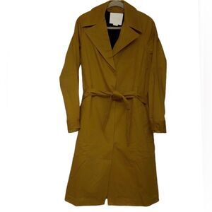 M. Martin Tan Brushed Canvas Wool Lined Trench Coat Size Medium New with Tags